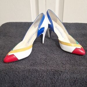 Vintage Marco Brelli Colorful Women's Heels Pumps - 6.5